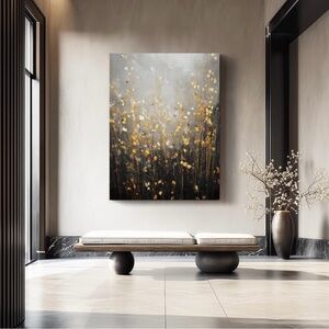 Autumn Abstract Painting canvas Print - Golden Forrest 24w” x 36L”